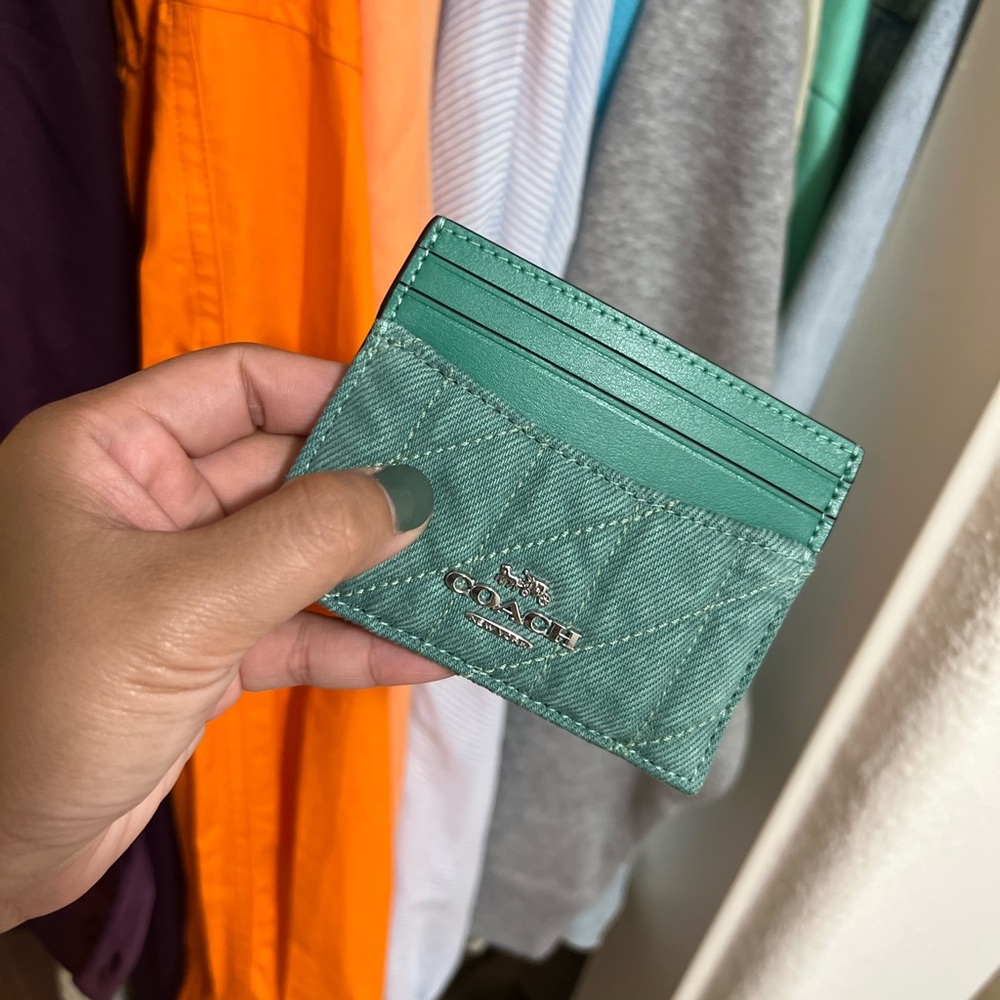 COACH Slim ID Card Case Denim - Picture 2 of 10